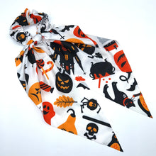 Load image into Gallery viewer, Pumpkin Bow - Halloween Scrunchie
