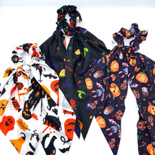Load image into Gallery viewer, Pumpkin Bow - Halloween Scrunchie
