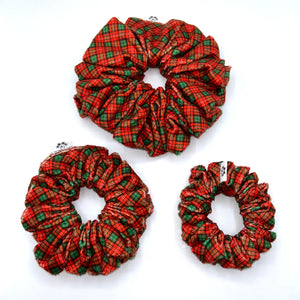 Scottish Checkered Red & Green - Christmas Scrunchie